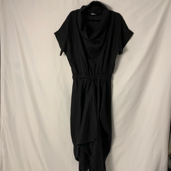 METAMORPHOZA Cowl Neck 100% Linen Asymmetrical Dress - Picture 2 of 10